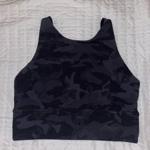 Lululemon high neck long line sports bra.